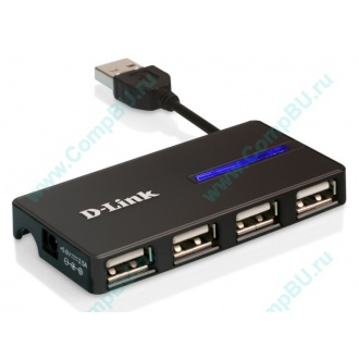 Карманный USB 2.0 концентратор D-Link DUB-104 в Сочи, USB хаб DLink DUB104 (Сочи)