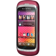 Красно-розовый телефон Alcatel One Touch 818 (Сочи)
